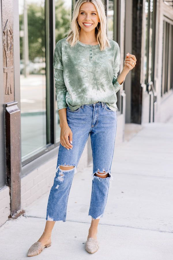 green tie dye top