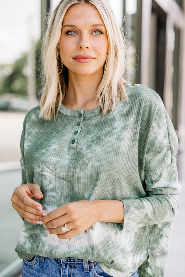 green tie dye top