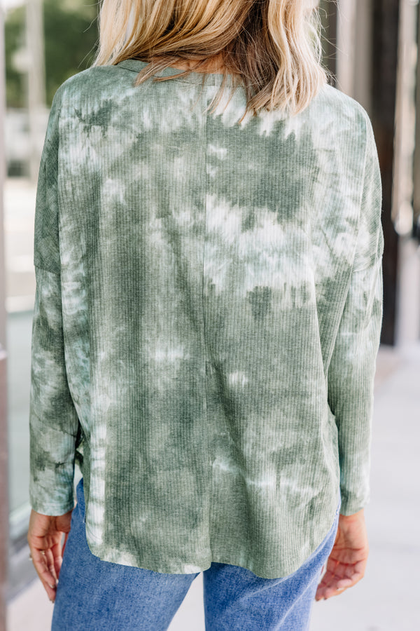 green tie dye top