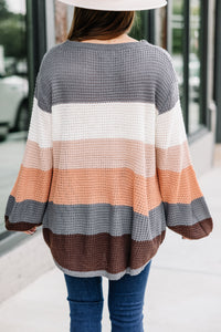gray colorblock sweater