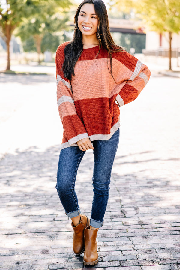 orange striped sweater