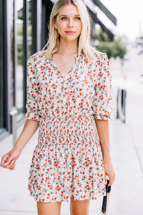 Forever Yours Sand White Ditsy Floral Dress, Large - The Mint Julep Boutique | Women's Boutique Clothing Forever Yours Sand White Ditsy Floral Dress, Large - The Mint Julep Boutique | Women's Boutique Clothing