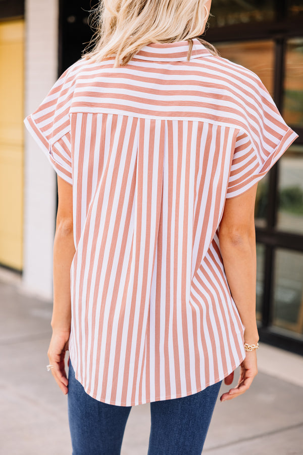 striped button down top