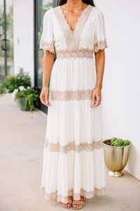 lace trimmed maxi dress