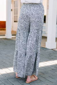 navy floral pants