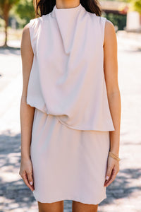 Offer The World Nude Brown Draped Dress