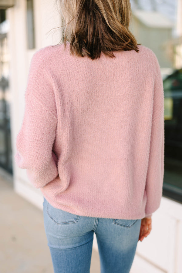 Light pink hot sale fuzzy sweater