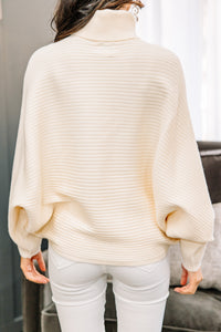 Feeling Your Best Cream White Ribbed Sweater