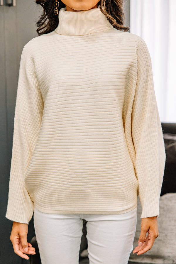 Feeling Your Best Cream White Ribbed Sweater