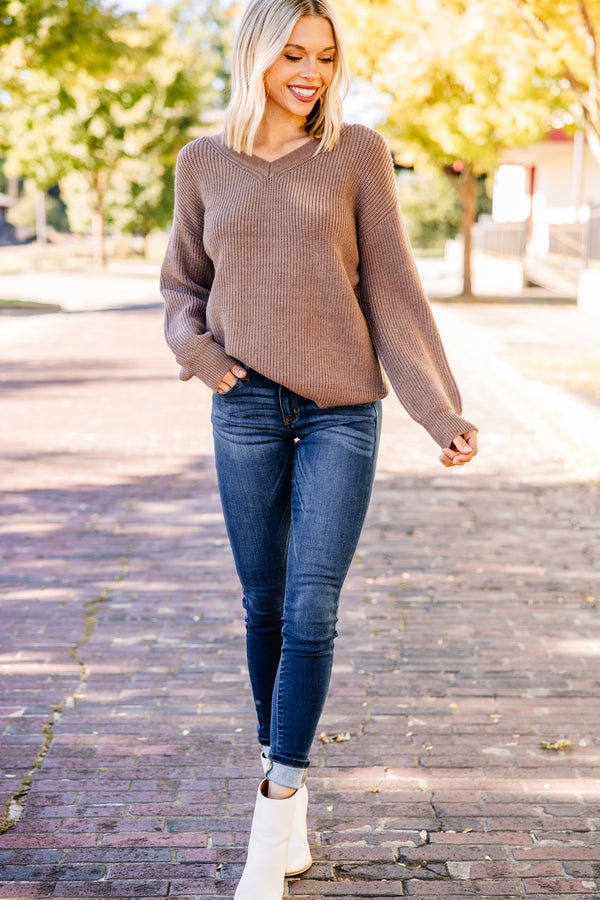 More To Love Mocha Brown Sweater