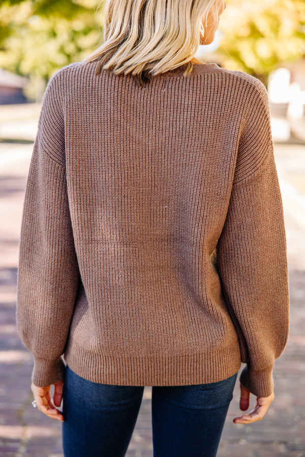 More To Love Mocha Brown Sweater