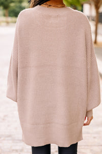 taupe knit sweater tunic