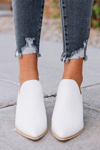 chic white mules