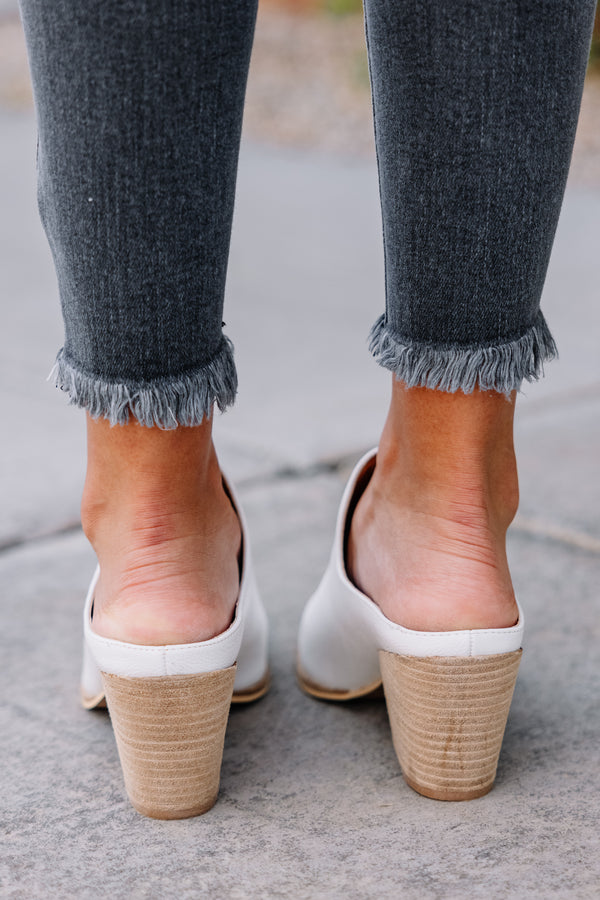 chic white mules