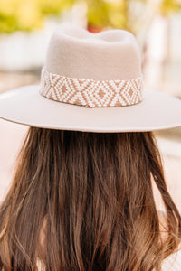 Olive & Pique: Reveal Yourself Beige Brown Banded Hat