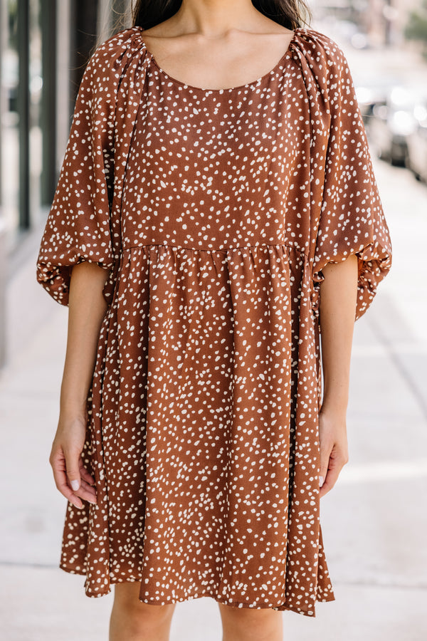 brown spotted dress