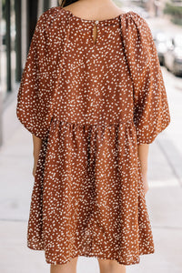 brown spotted dress