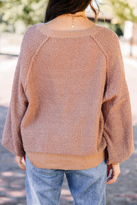textured brown sweater
