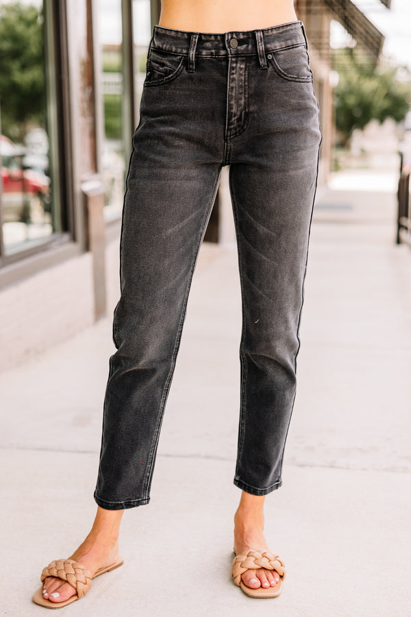 KanCan: Remember It Well Washed Black High Rise Cropped Jeans