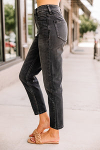 KanCan: Remember It Well Washed Black High Rise Cropped Jeans