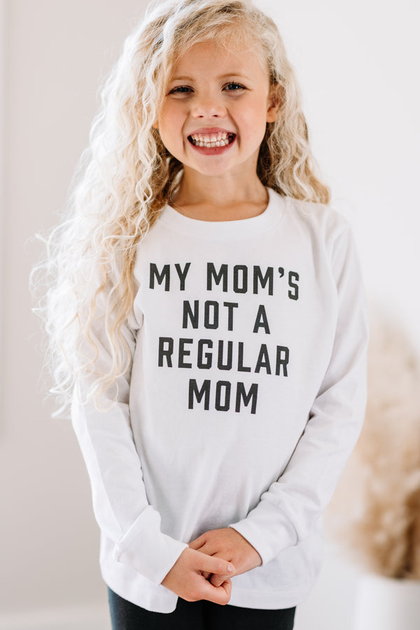 Not A Regular Mom White Toddler L/S Graphic Tee