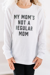 Not A Regular Mom White Toddler L/S Graphic Tee