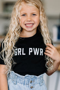 Grl Power Black Toddler L/S Graphic Tee