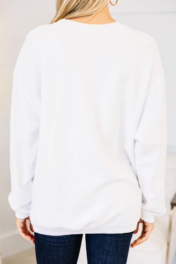 Ombre Mama White Corded Graphic Sweatshirt