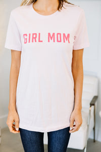 Girl Mom Light Pink Graphic Tee