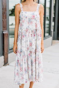 white floral midi dresses