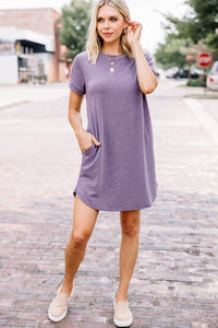 Captivating Comfort Purple T-shirt Dress