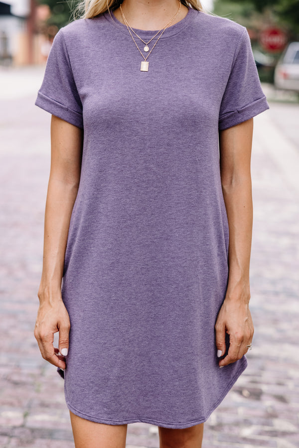 Captivating Comfort Purple T-shirt Dress