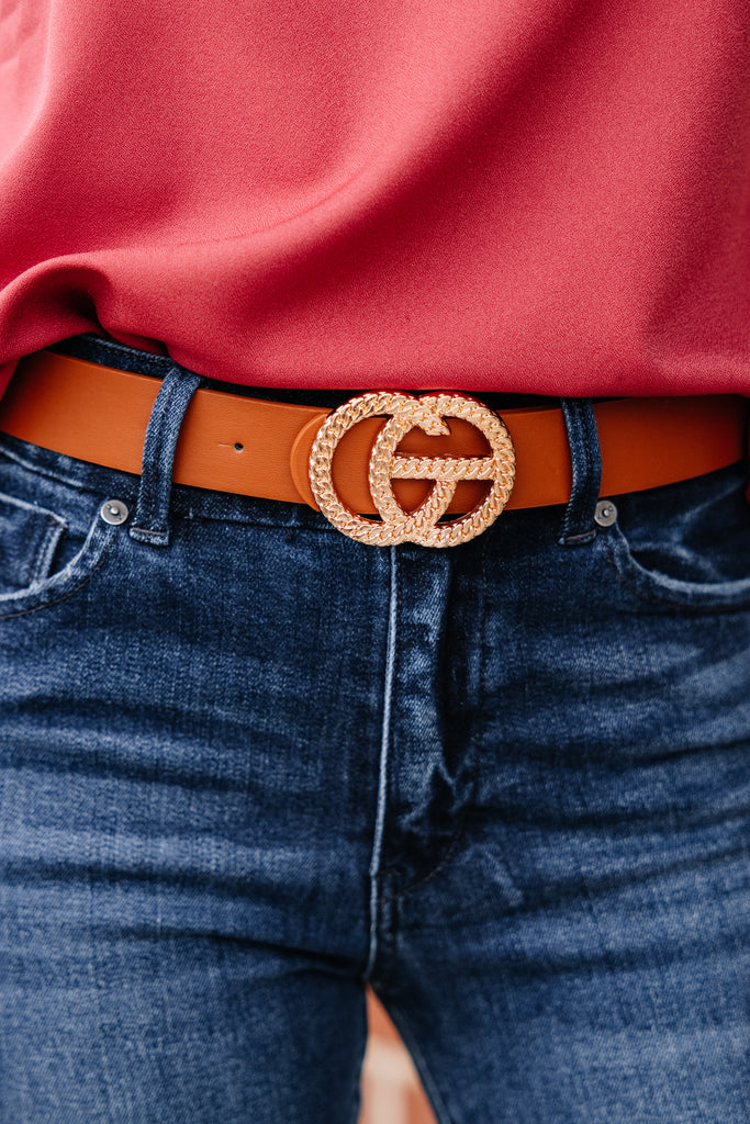 At Your Service Cognac Brown Belt - Boutique Accessories – Shop the Mint