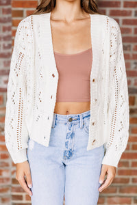 button down white cardigan