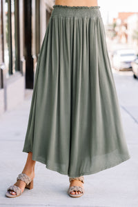 Everything You Do Olive Green Maxi Skirt