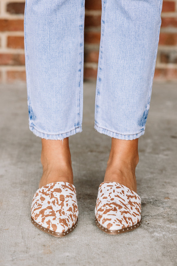 cow print mules