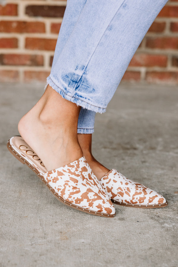 cow print mules