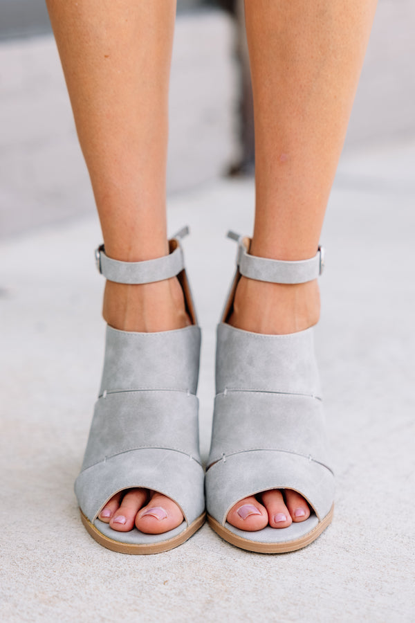 Ayla Grey Block Heels – Monrow Shoes