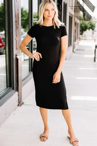 All You Need Black Midi Dress