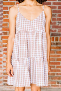 brown gingham dress