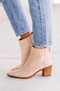 On Your Terms Suede Brown Booties