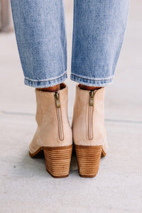 On Your Terms Suede Brown Booties