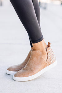 In Good Company Taupe Brown Studded Sneakers