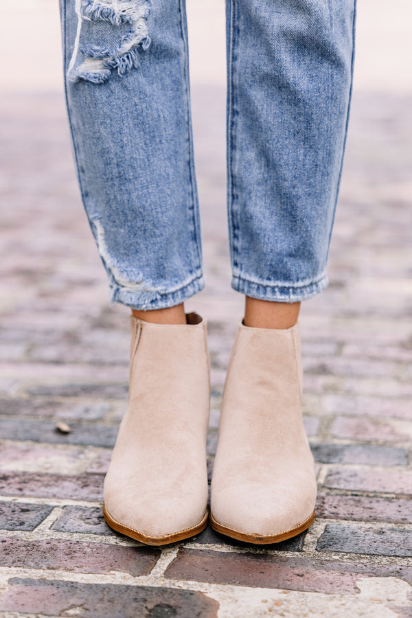 trendy neutral booties