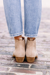 trendy neutral booties