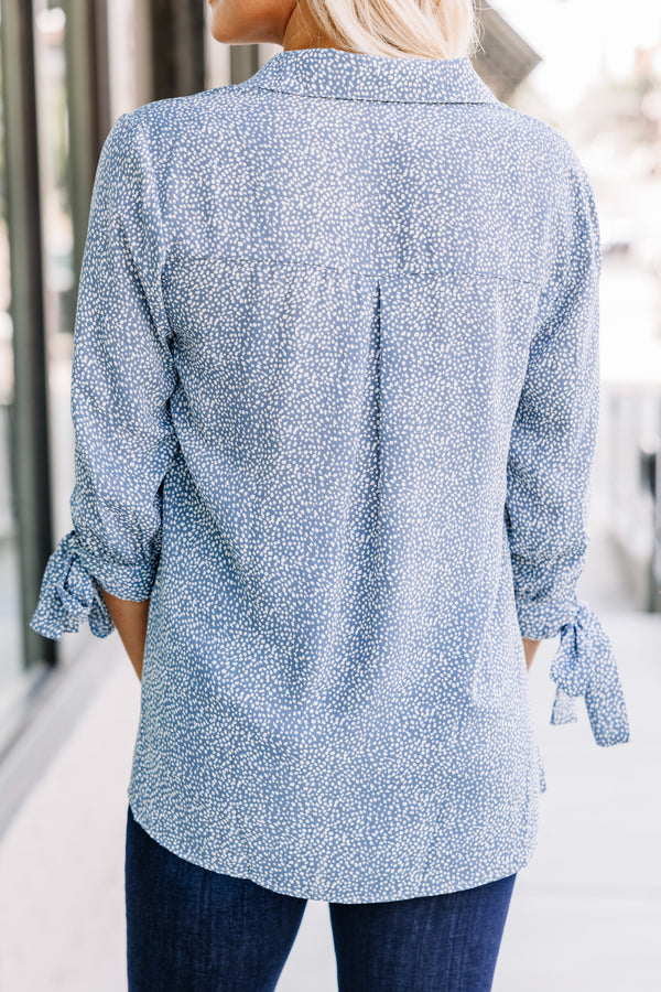 ditsy floral blue blouse