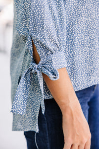 ditsy floral blue blouse