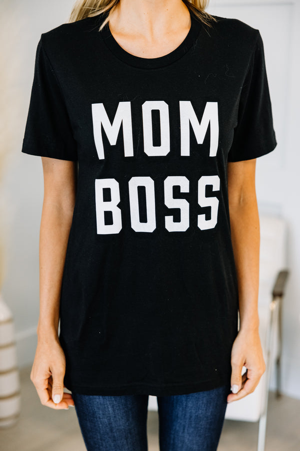 Mom Boss Black Graphic Tee