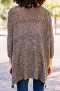 brown loose knit sweater