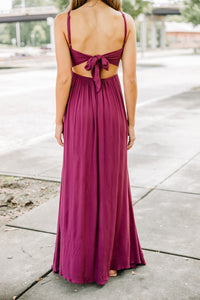 crochet red wine maxi dress